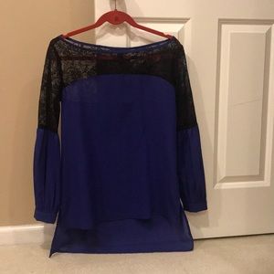 Beautiful purple black lace crepe style top